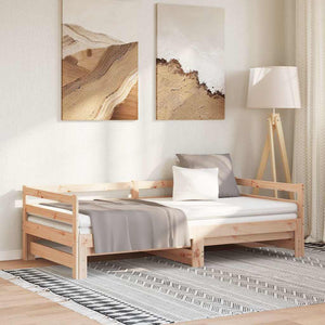 Dormeuse Estraibile 2x(90x190) cm Legno Massello di Pino 833083