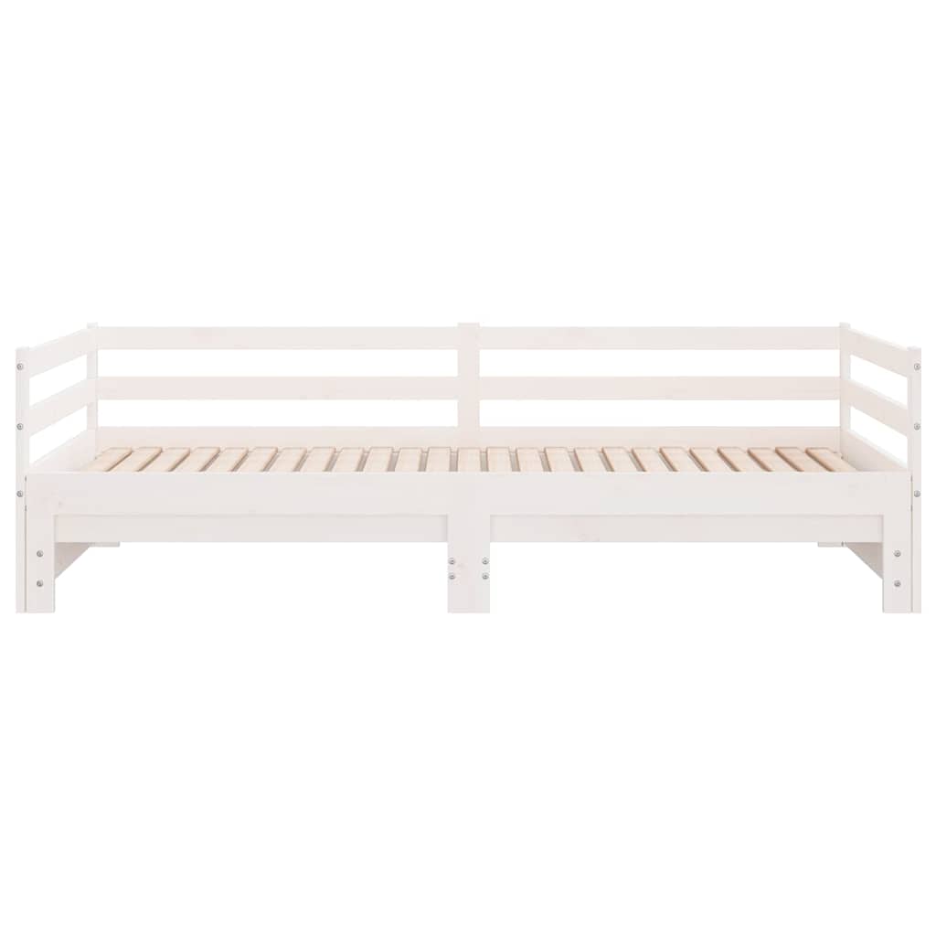 Dormeuse Estraibile Bianca 2x(90x190) cm Legno Massello di Pino 833084