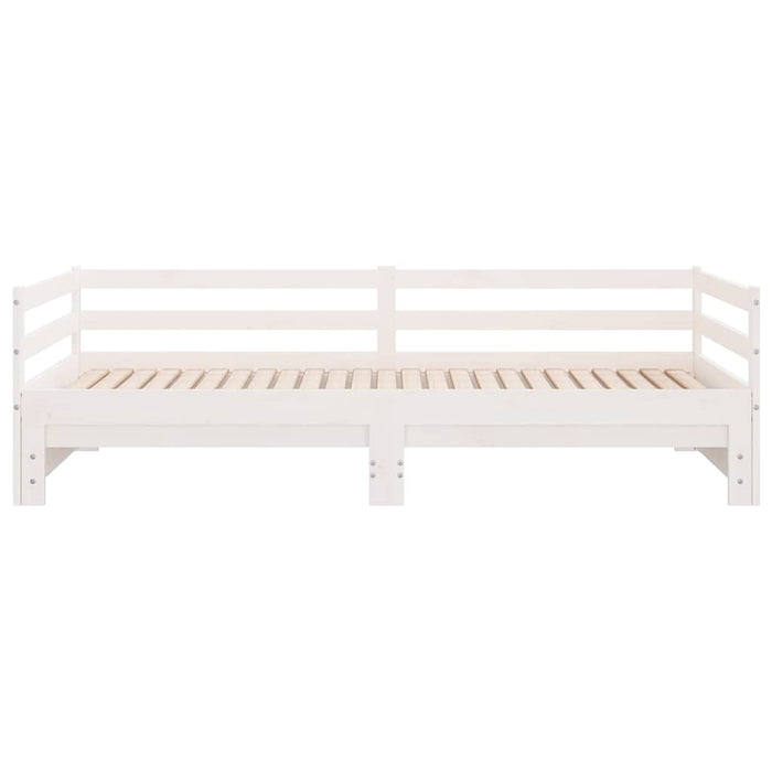 Dormeuse Estraibile Bianca 2x(90x190) cm Legno Massello di Pino 833084