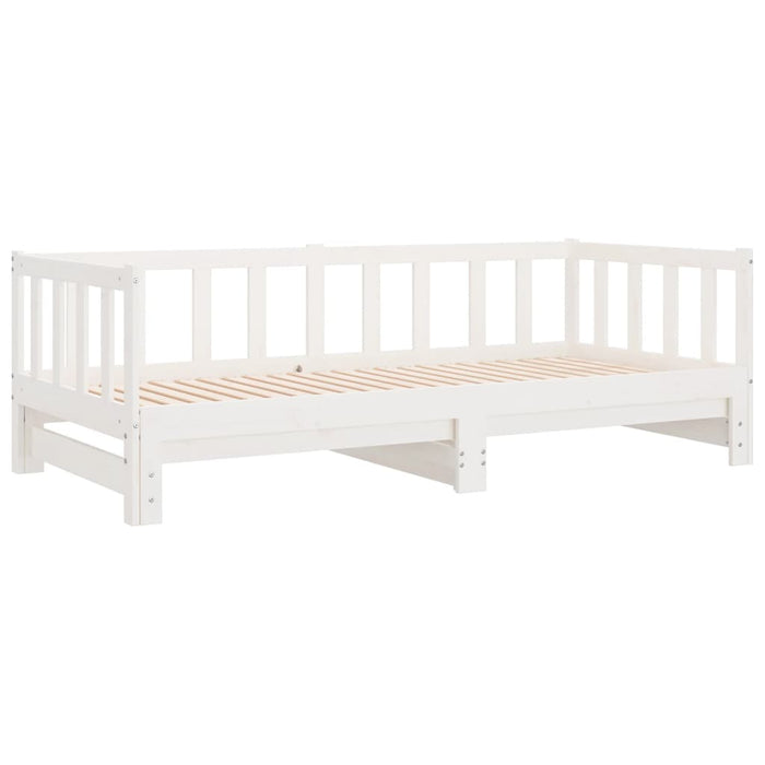 Dormeuse Estraibile Bianca 2x(90x200) cm Legno Massello di Pino 833094