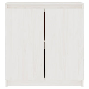 Armadietto Bianco 60x36x65 cm in Legno Massello di Pino 833098