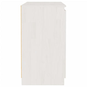 Armadietto Bianco 60x36x65 cm in Legno Massello di Pino 833098