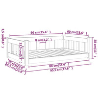 Cuccia per Cani 95,5x65,5x28 cm in Legno Massello di Pino 833255