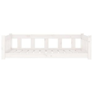 Cuccia per Cani Bianca 105,5x75,5x28 cm Legno Massello di Pino 833258