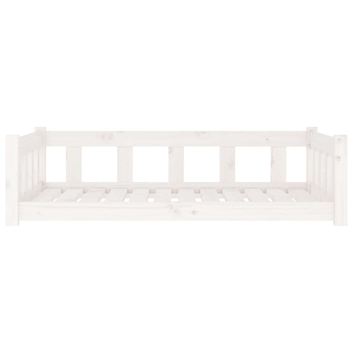 Cuccia per Cani Bianca 105,5x75,5x28 cm Legno Massello di Pino 833258
