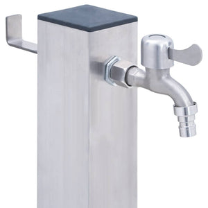 Colonna d'Acqua da Giardino 40 cm Acciaio Inox Quadrato 364496