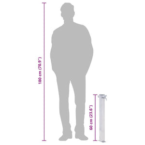 Colonna d'Acqua da Giardino 60 cm Acciaio Inox Quadrato