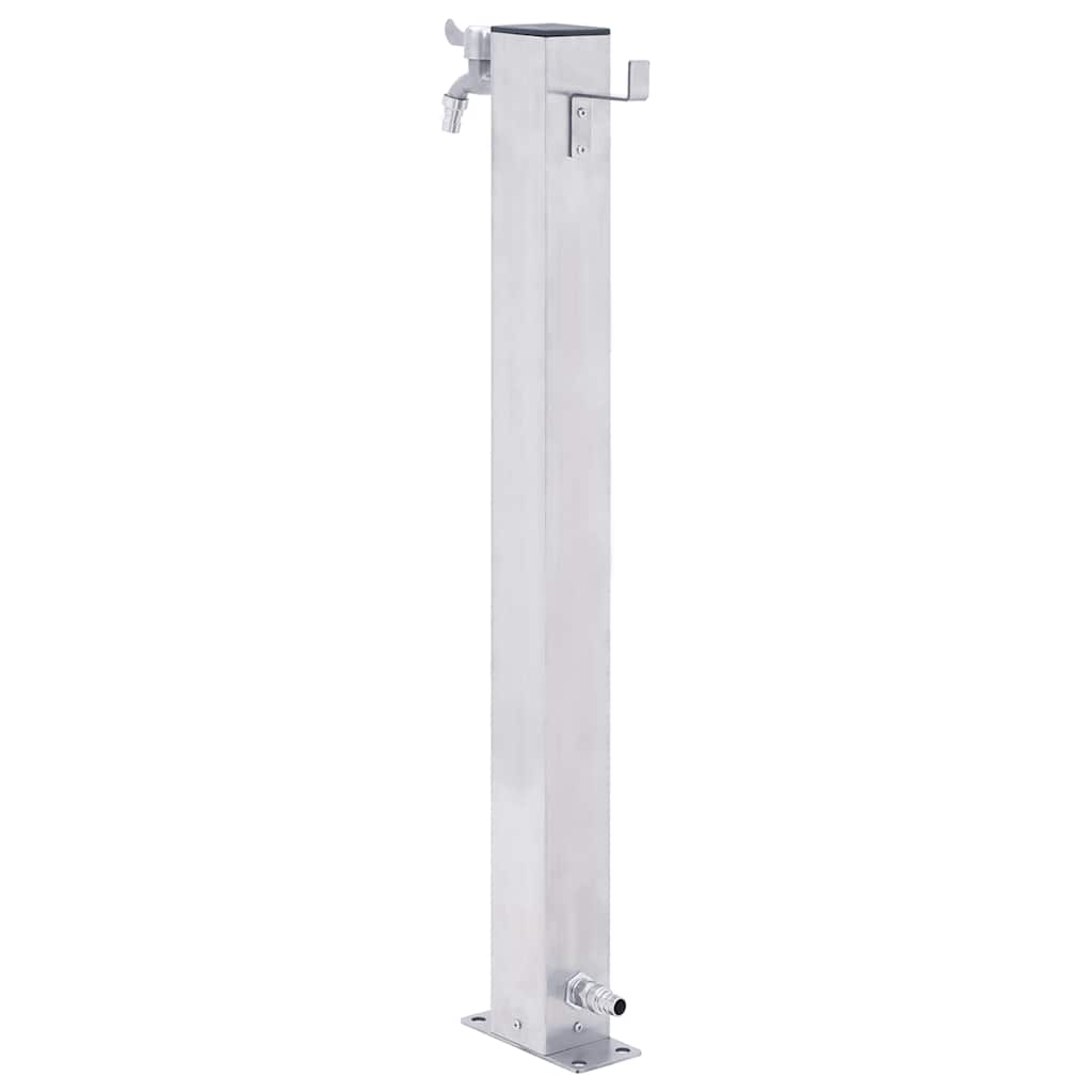 Colonna d'Acqua da Giardino 100 cm Acciaio Inox Quadrato 364499