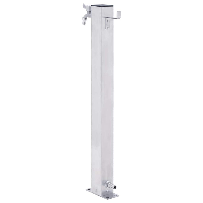 Colonna d'Acqua da Giardino 100 cm Acciaio Inox Quadrato 364499