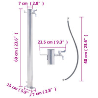 Colonna d'Acqua da Giardino 60 cm Acciaio Inox Rotonda 364501