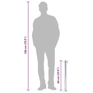 Colonna d'Acqua da Giardino 60 cm Acciaio Inox Rotonda 364501