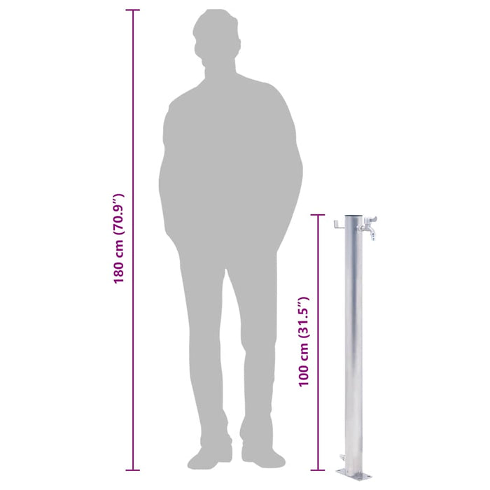 Colonna d'Acqua da Giardino-Attrezzi da giardino 100 cm Acciaio Inox Rotonda