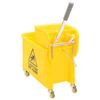Secchio Mocio con Strizzatoio e Ruote Giallo 20 L Polipropilene 154460