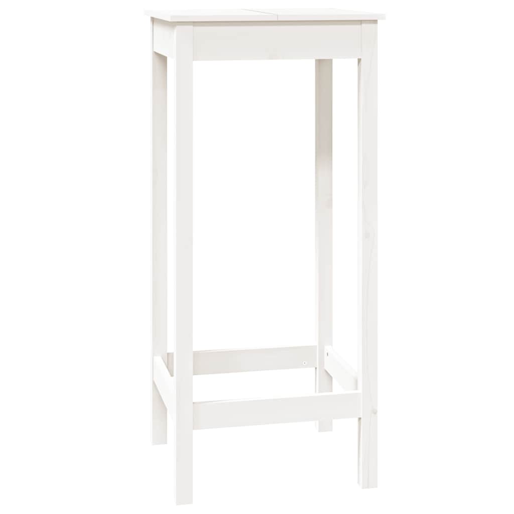 Tavolo da Bar Bianco 50x50x110 cm in Legno Massello di Pino 833264