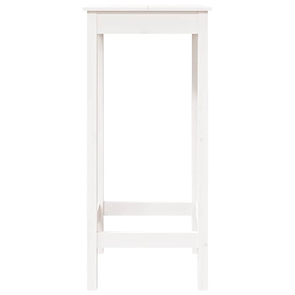Tavolo da Bar Bianco 50x50x110 cm in Legno Massello di Pino 833264