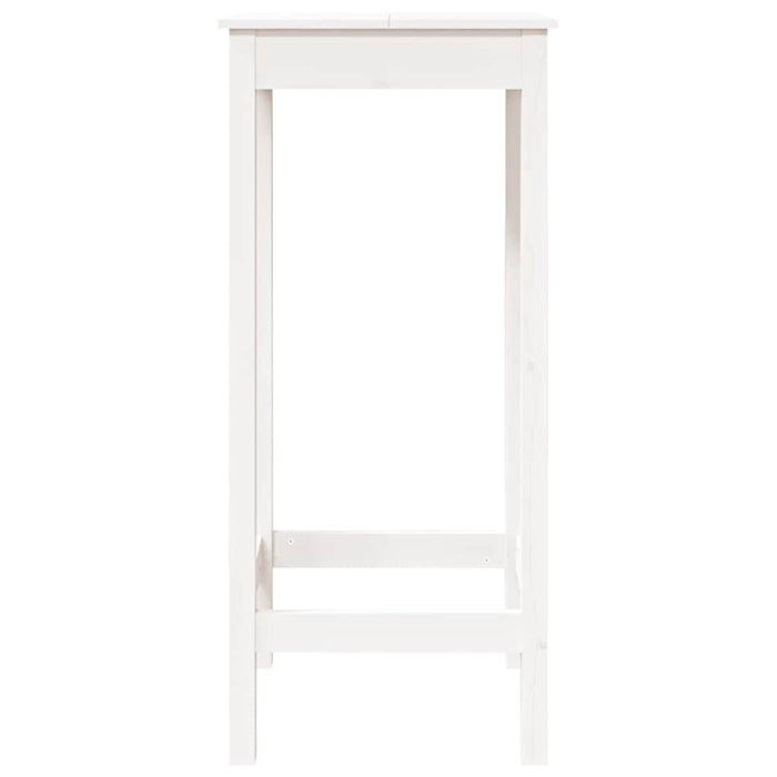 Tavolo da Bar Bianco 50x50x110 cm in Legno Massello di Pino 833264