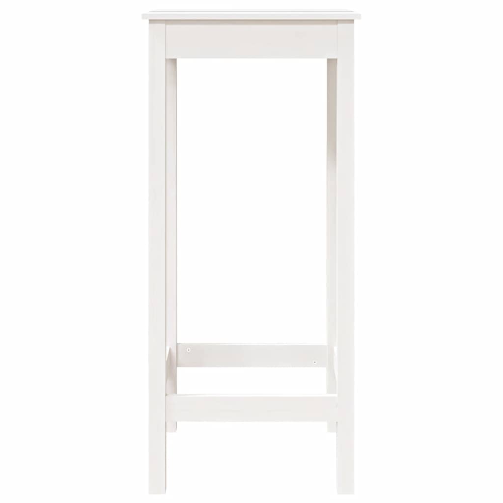Tavolo da Bar Bianco 50x50x110 cm in Legno Massello di Pino 833264
