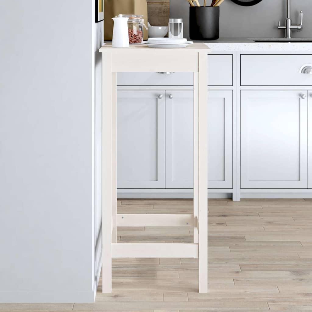 Tavolo da Bar Bianco 50x50x110 cm in Legno Massello di Pinocod mxl 82171