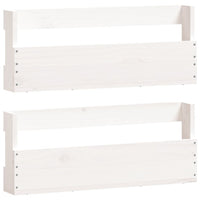 Scarpiere a Parete 2 pz Bianco 59x9x23cm Legno Massello di Pinocod mxl 130032