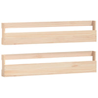 Scarpiere a Parete 2 pz 110x9x23 cm Legno Massello di Pino 833275