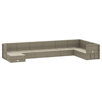 Set Divani da Giardino 9 pz con Cuscini in Polyrattan Grigio 3187229