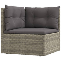 Set Divani da Giardino 10 pz con Cuscini in Polyrattan Grigio 3187251