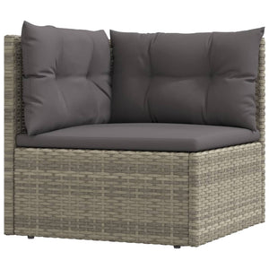 Set Divani da Giardino 10 pz con Cuscini in Polyrattan Grigio 3187251