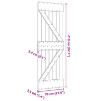 Porta NARVIK 70x210 cm in Legno Massello di Pino 154427