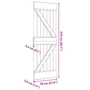 Porta NARVIK 70x210 cm in Legno Massello di Pino 154427