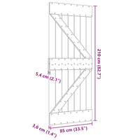 Porta NARVIK 85x210 cm in Legno Massello di Pino 154428