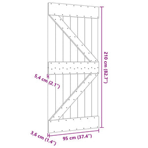 Porta NARVIK 95x210 cm in Legno Massello di Pino 154429