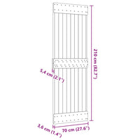 Porta NARVIK 70x210 cm in Legno Massello di Pino 154430