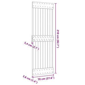 Porta NARVIK 70x210 cm in Legno Massello di Pino 154430