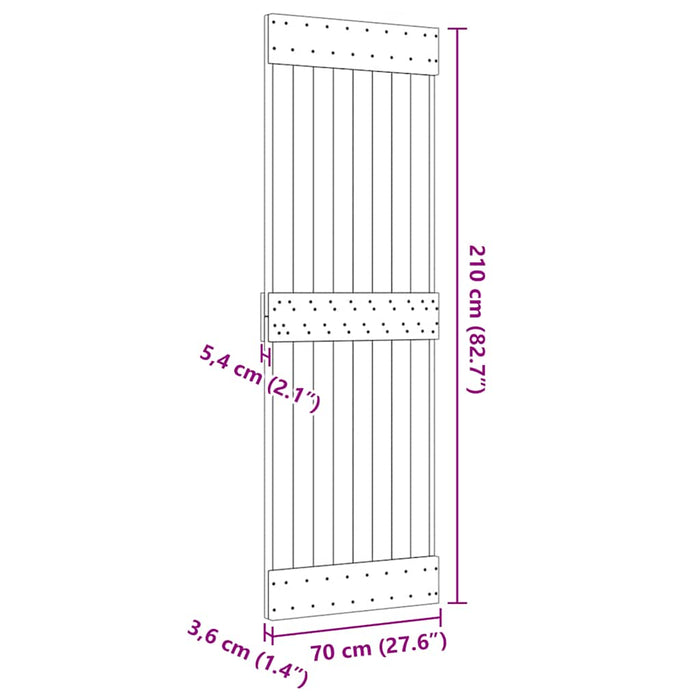 Porta NARVIK 70x210 cm in Legno Massello di Pino 154430