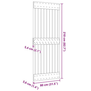 Porta NARVIK 80x210 cm in Legno Massello di Pino 154431
