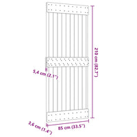 Porta NARVIK 85x210 cm in Legno Massello di Pino