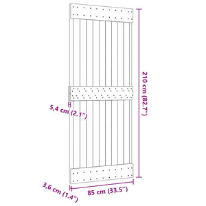 Porta NARVIK 85x210 cm in Legno Massello di Pino 154432