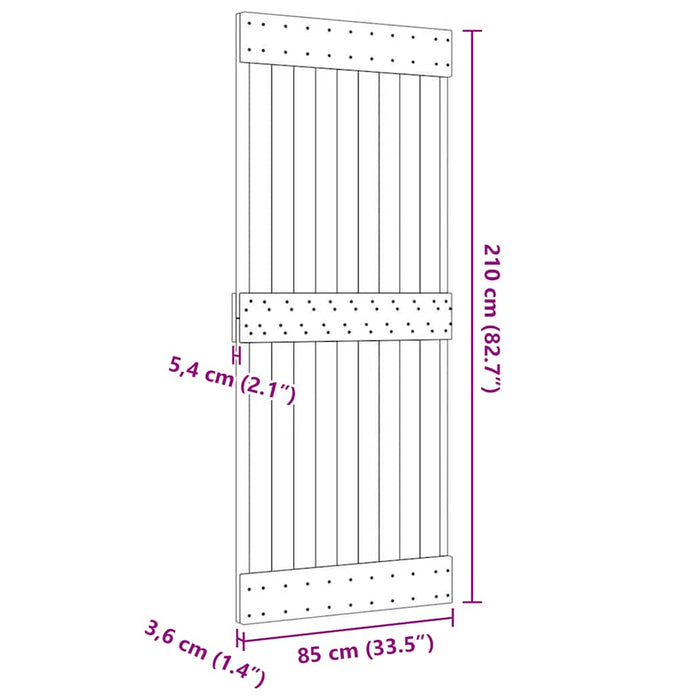 Porta NARVIK 85x210 cm in Legno Massello di Pino 154432