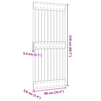 Porta NARVIK 90x210 cm in Legno Massello di Pino 154433