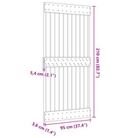 Porta NARVIK 95x210 cm in Legno Massello di Pino 154434