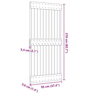 Porta NARVIK 95x210 cm in Legno Massello di Pino 154434