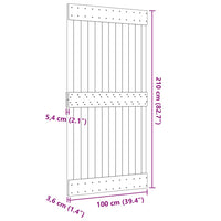 Porta NARVIK 100x210 cm in Legno Massello di Pino 154435