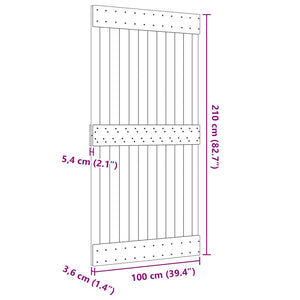 Porta NARVIK 100x210 cm in Legno Massello di Pino 154435