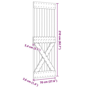 Porta NARVIK 70x210 cm in Legno Massello di Pino 154436