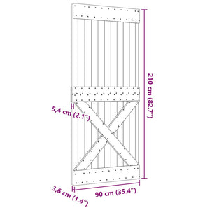 Porta NARVIK 90x210 cm in Legno Massello di Pino 154439