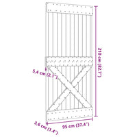 Porta NARVIK 95x210 cm in Legno Massello di Pino 154440