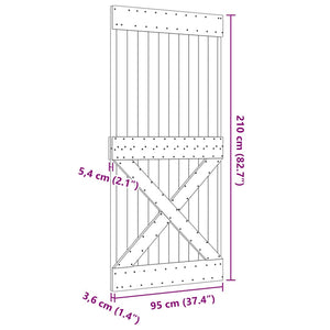 Porta NARVIK 95x210 cm in Legno Massello di Pino 154440