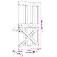 Porta NARVIK 100x210 cm in Legno Massello di Pino 154441