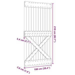 Porta NARVIK 100x210 cm in Legno Massello di Pino 154441