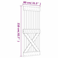Porta NARVIK 80x210 cm in Legno Massello di Pino 154443